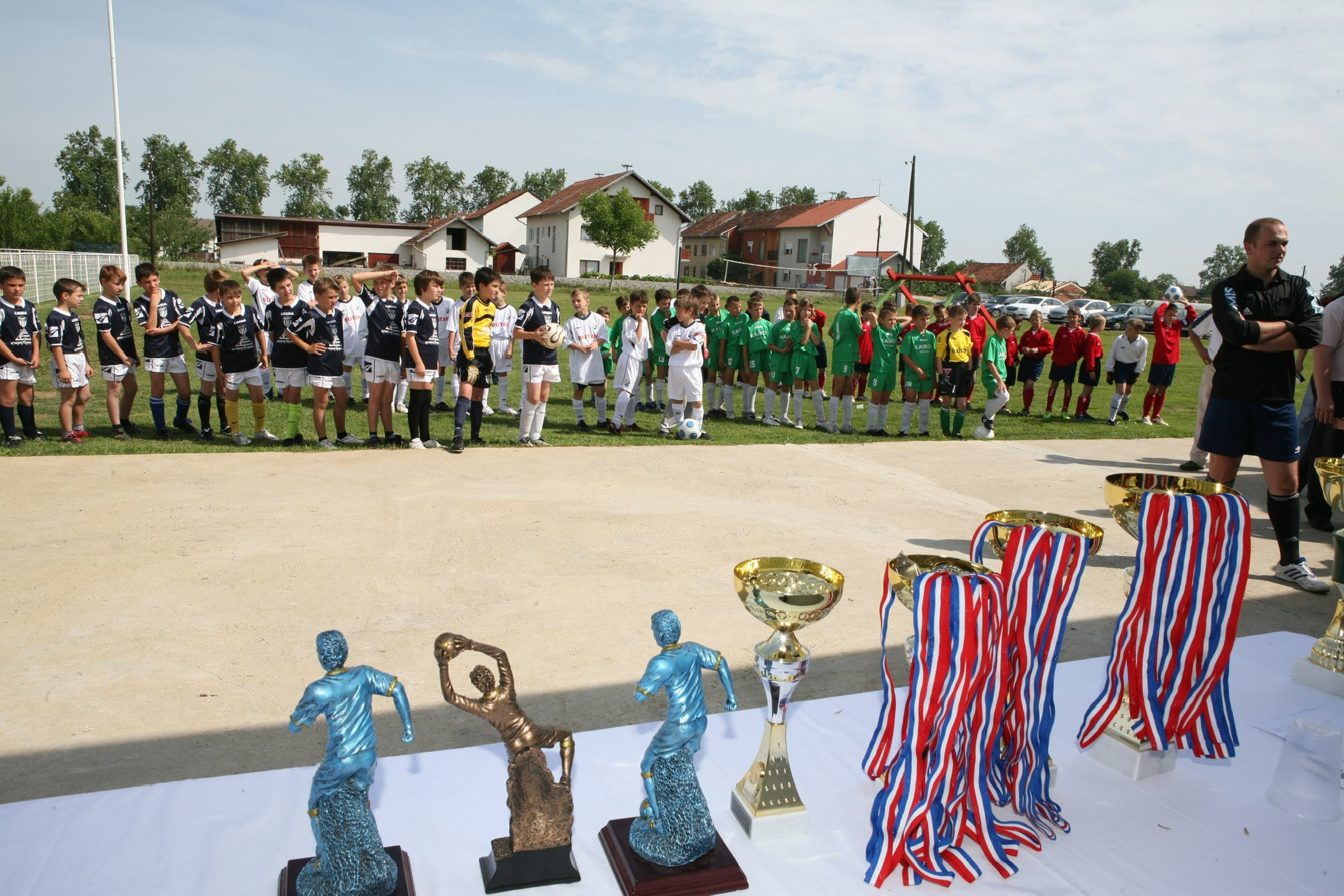 Children playing football at the tournament